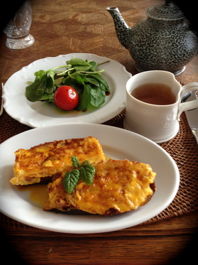 たんかん味のフレンチトースト&プリン