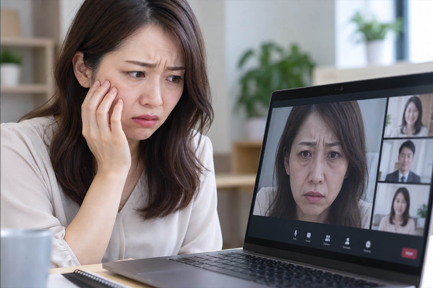 自分の顔が老けて見える原因と対処法